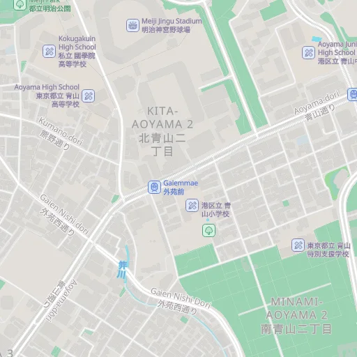 The same tile rendered by maplibre-gl-js