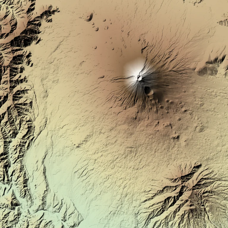 Shaded relief of Mount Fuji