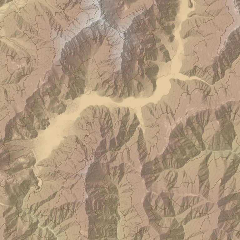 A topographic map of the Japanese Northern Alps