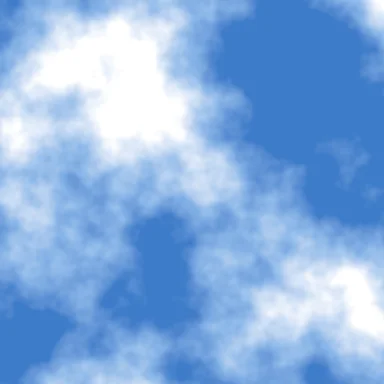 The six-octave field coloured from sky blue to white: clouds