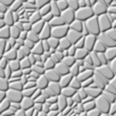 Grey hillshade of the blurred stone shapes: rounded bumps lit from the upper left