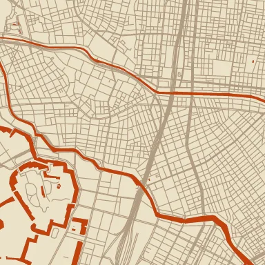 A tile rendered with features