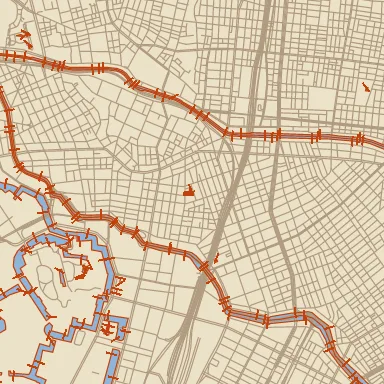 A tile rendered with junctions