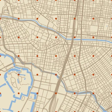 A tile rendered with point-grid